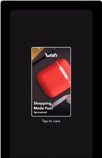 Wish Snapchat Story Ad product catalog integration