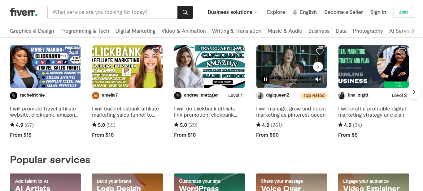 Tips to Starting as a Freelancer on Fiverr 4 Fiverr pricing tiers showing Basic, Standard, and Premium packages with increasing value