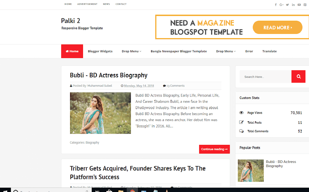 Top 5 High Quality AdSense Friendly Free Blogger Templates 20 palki blogger template