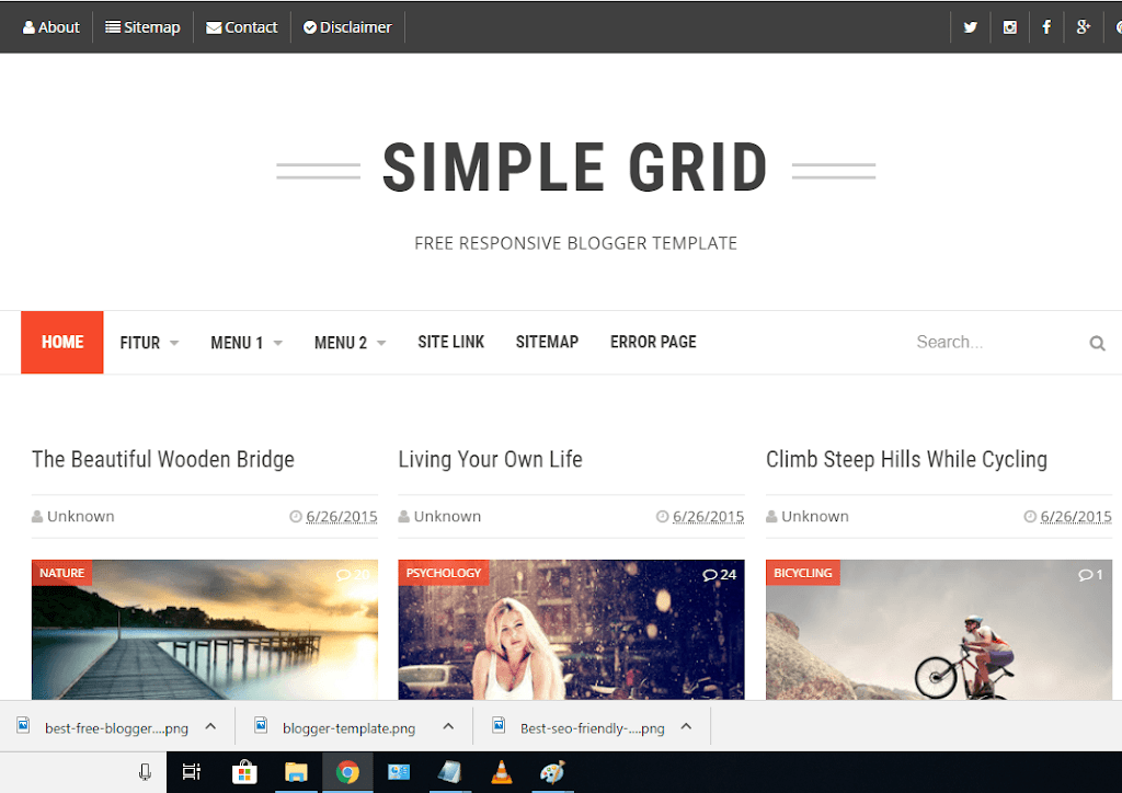 Top 5 High Quality AdSense Friendly Free Blogger Templates 19 simple grid blogger template