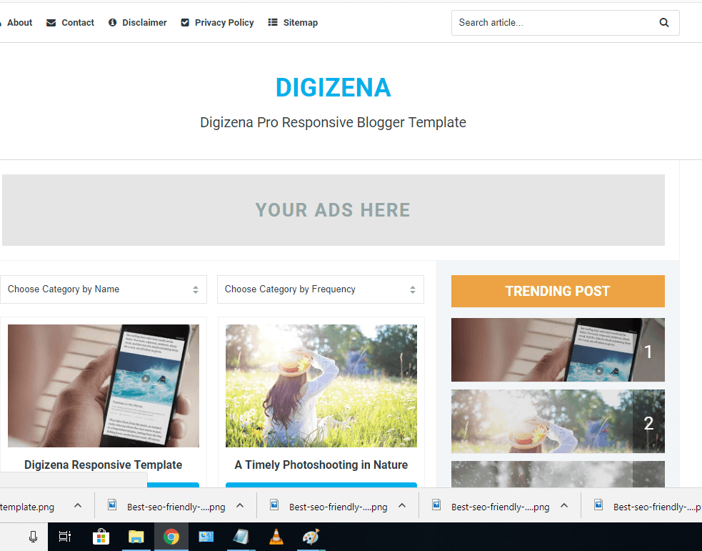 Top 5 High Quality AdSense Friendly Free Blogger Templates 21 digizena blogger template