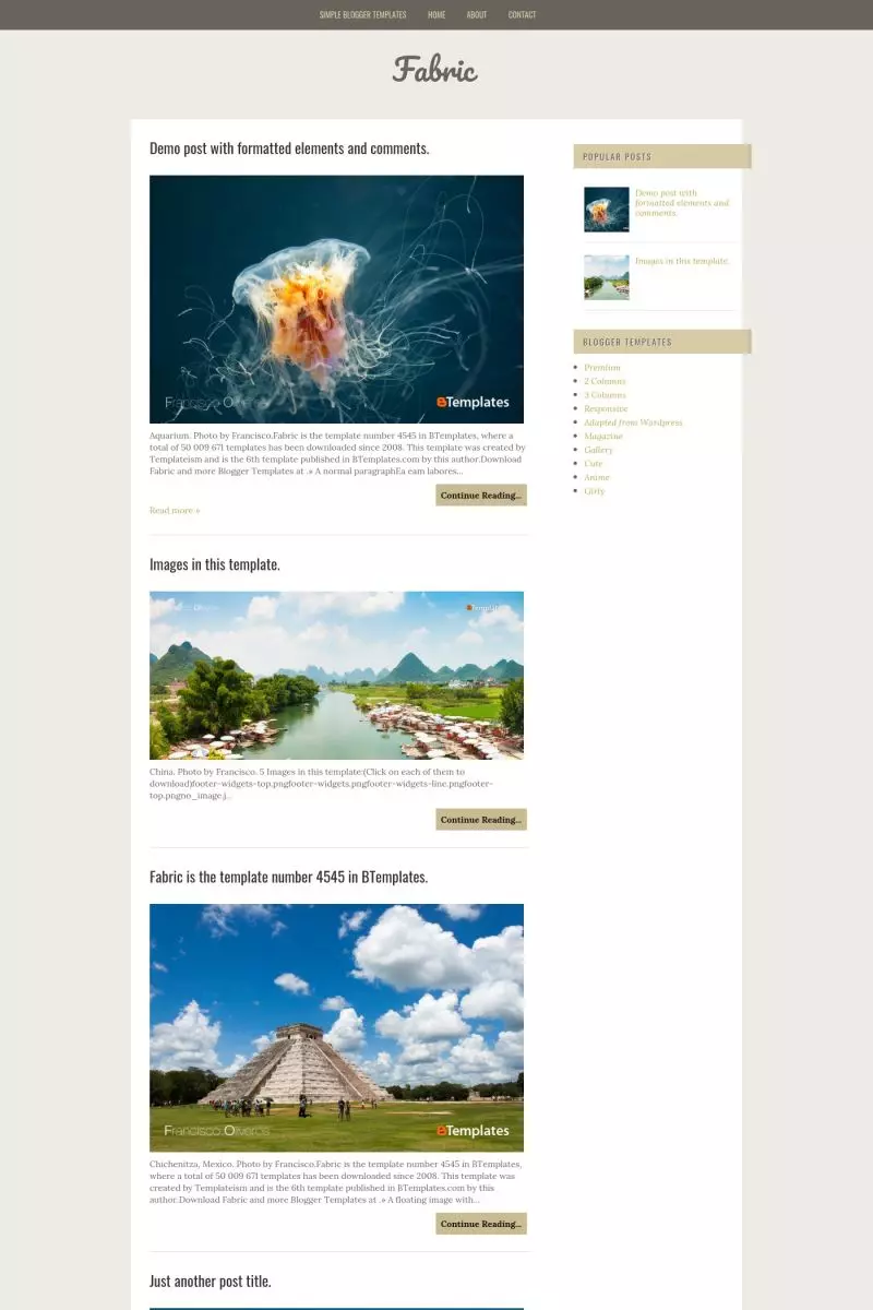 Top 5 High Quality AdSense Friendly Free Blogger Templates 42 fabric blogger template