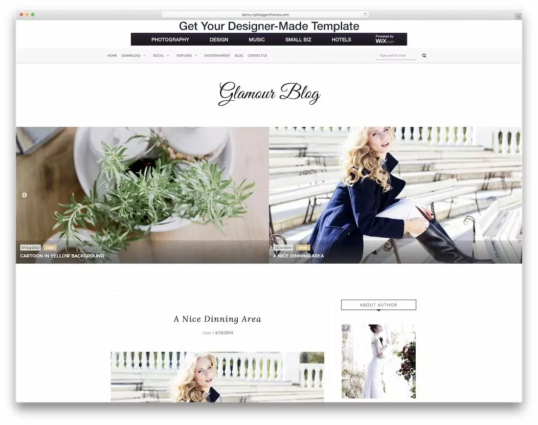 Top 5 High Quality AdSense Friendly Free Blogger Templates 38 glamour free blogger template