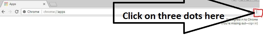 Google Chrome menu with three dots highlighted for accessing settings