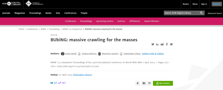 Web Crawler Tools 10 BUbiNG open-source Java web crawler with high-speed parallel processing