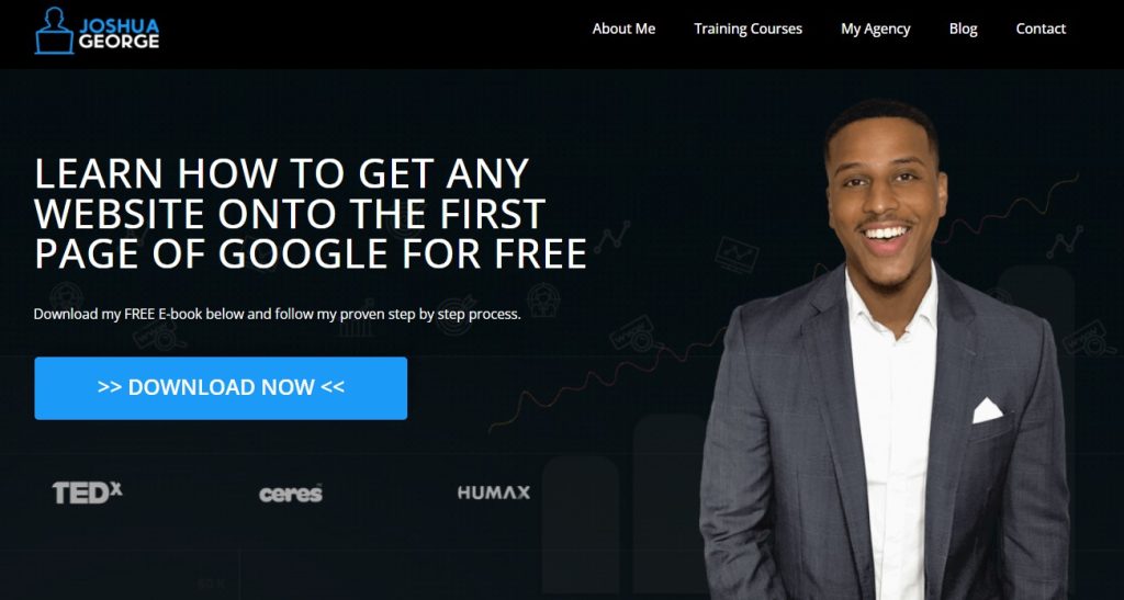 Joshua George's personal blog, featuring SEO consulting advice, training courses, and industry insights