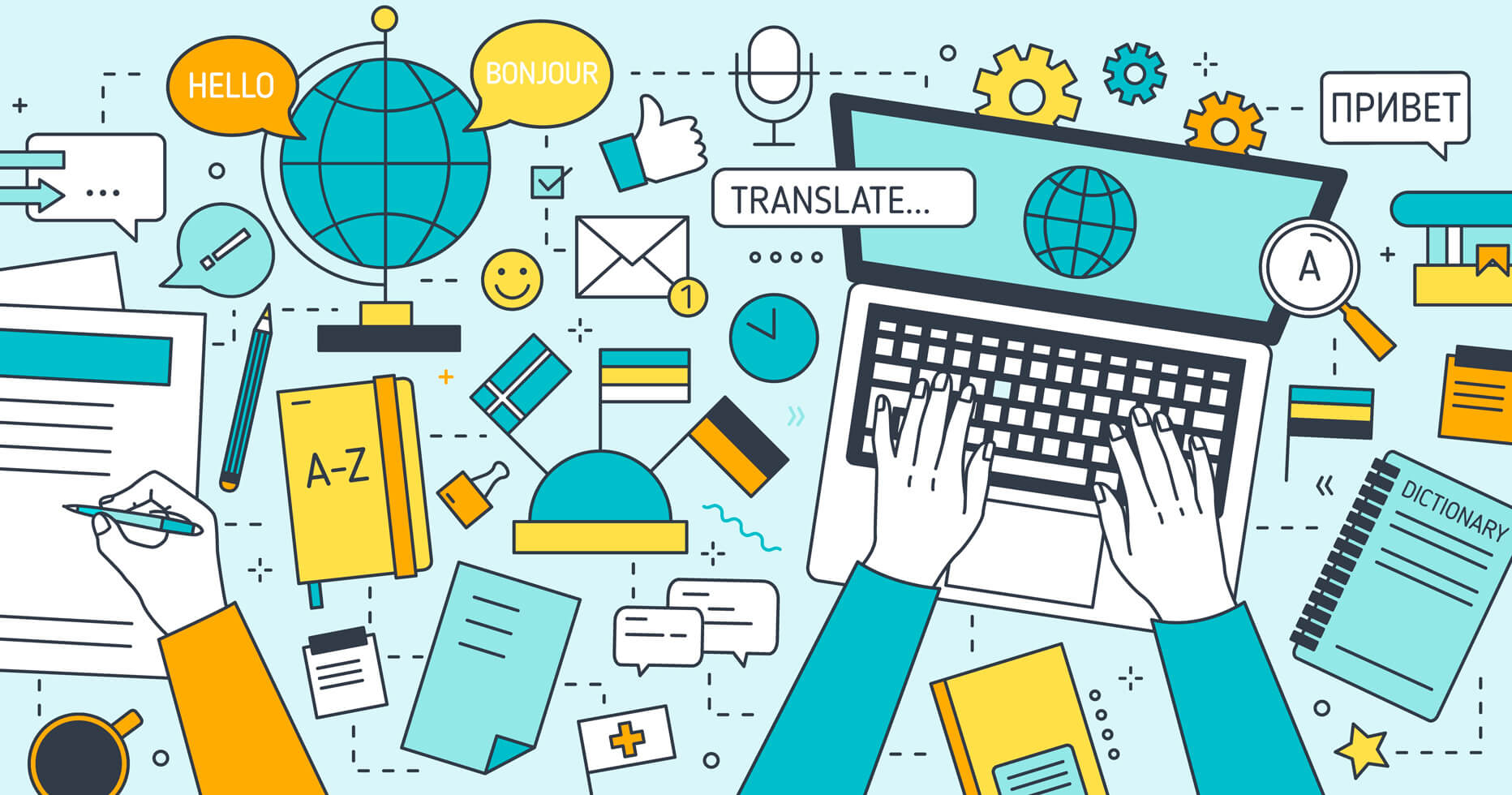 Localization process diagram: translation, cultural adaptation, design modifications, and user testing