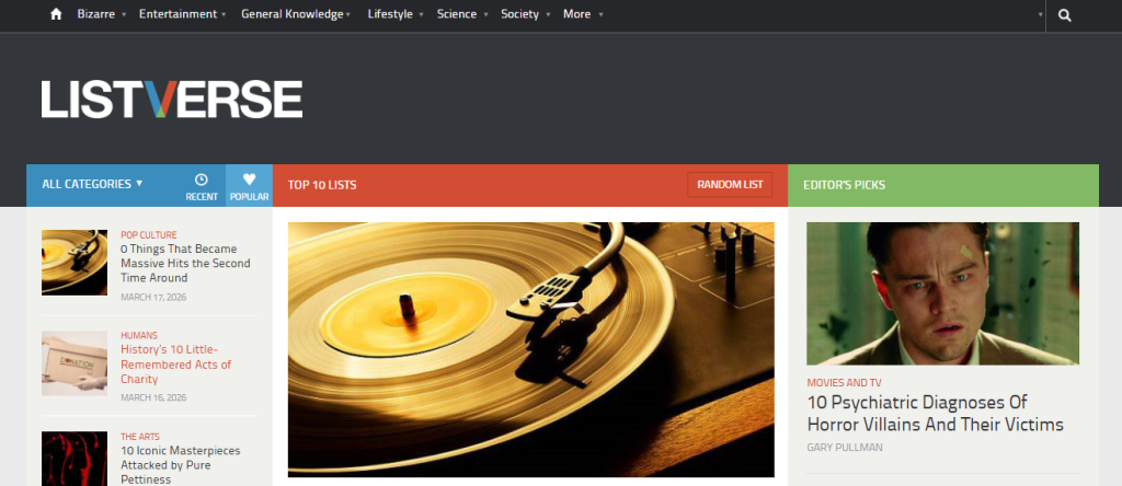 Top 10 Freelance Writing Platforms 6 Listverse writing platform offering $100 per accepted listicle article on topics like science, history and pop culture