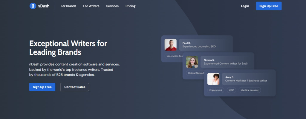 Top 10 Freelance Writing Platforms 10 nDash premium freelance writing platform connecting advanced niche writers with brands paying $150 to $450 per assignment