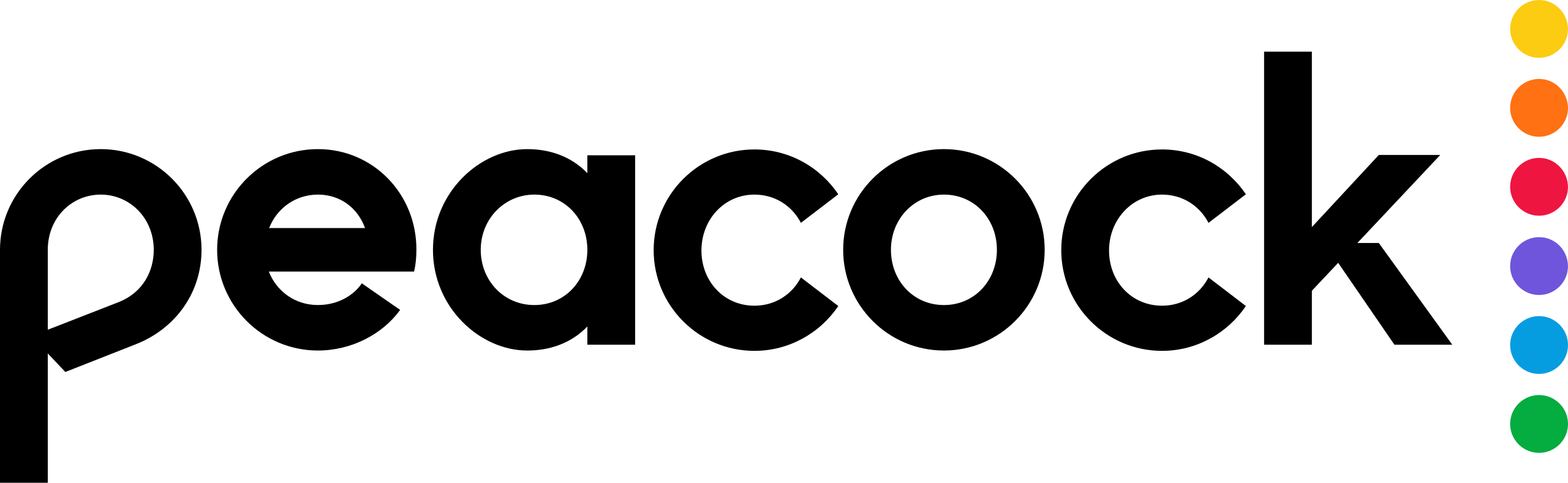 Peacock logo featuring colorful feathers and bold text, representing NBC's streaming service with a limited but high-quality free tier of movies and TV.