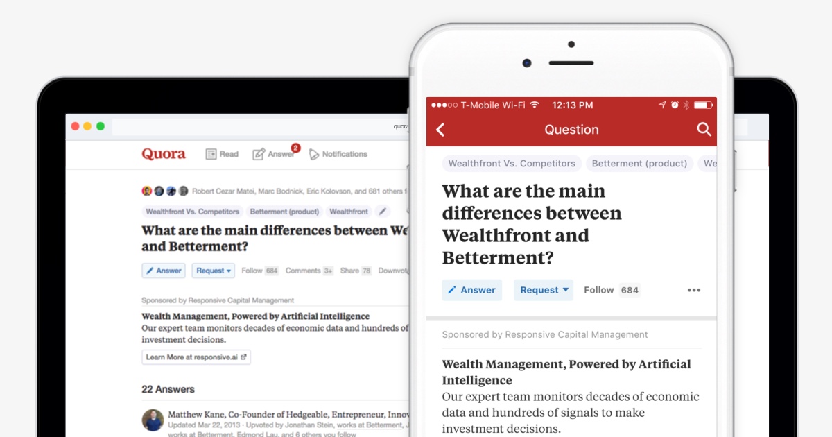 Different Types of Social Media 4 Quora logo on a laptop screen, representing the Q&A platform for discussion forums