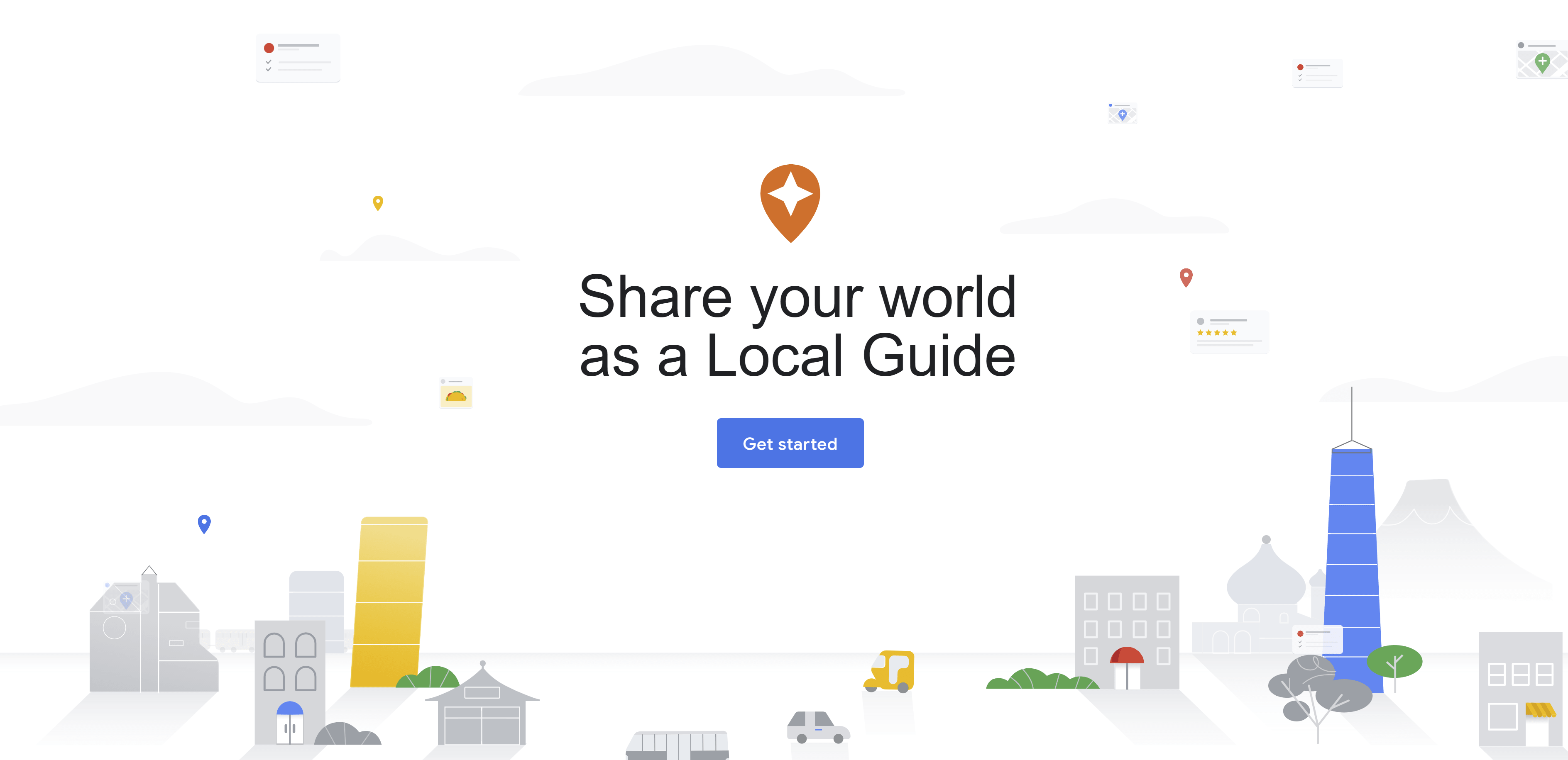 Google Local Guides homepage showing sign-up and program overview