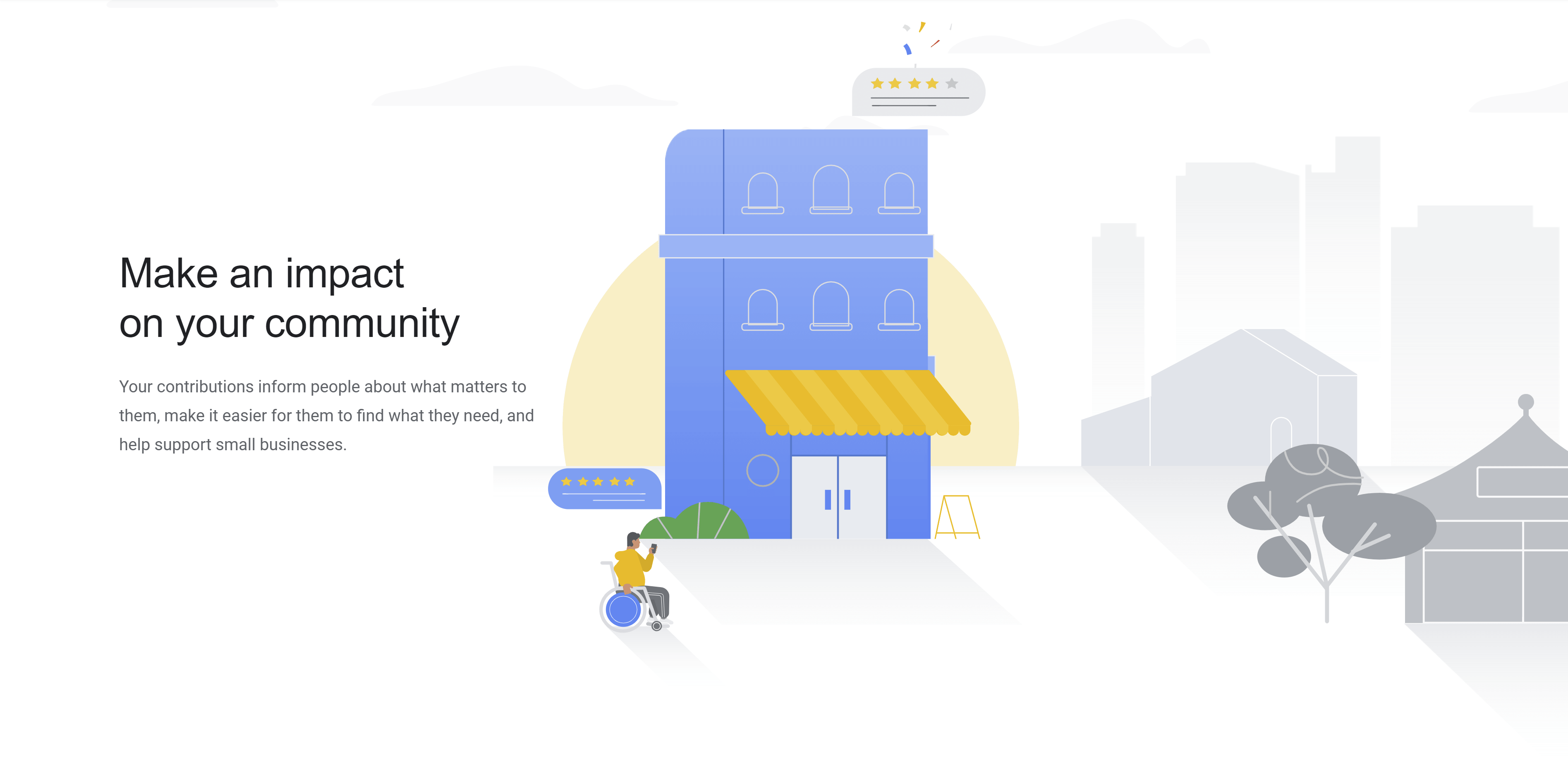 Google Local Guides impact and benefits infographic showing rewards and recognition
