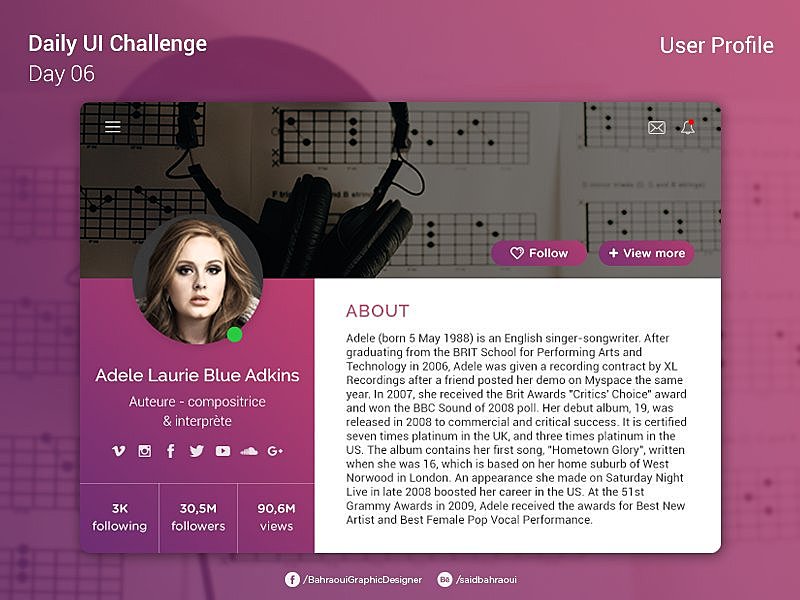 How to Design a User Profile Page - user profile page design