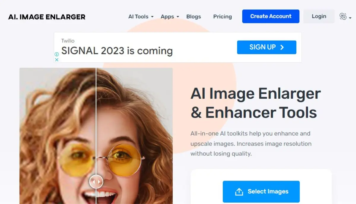 AI Image Enlarger tool
