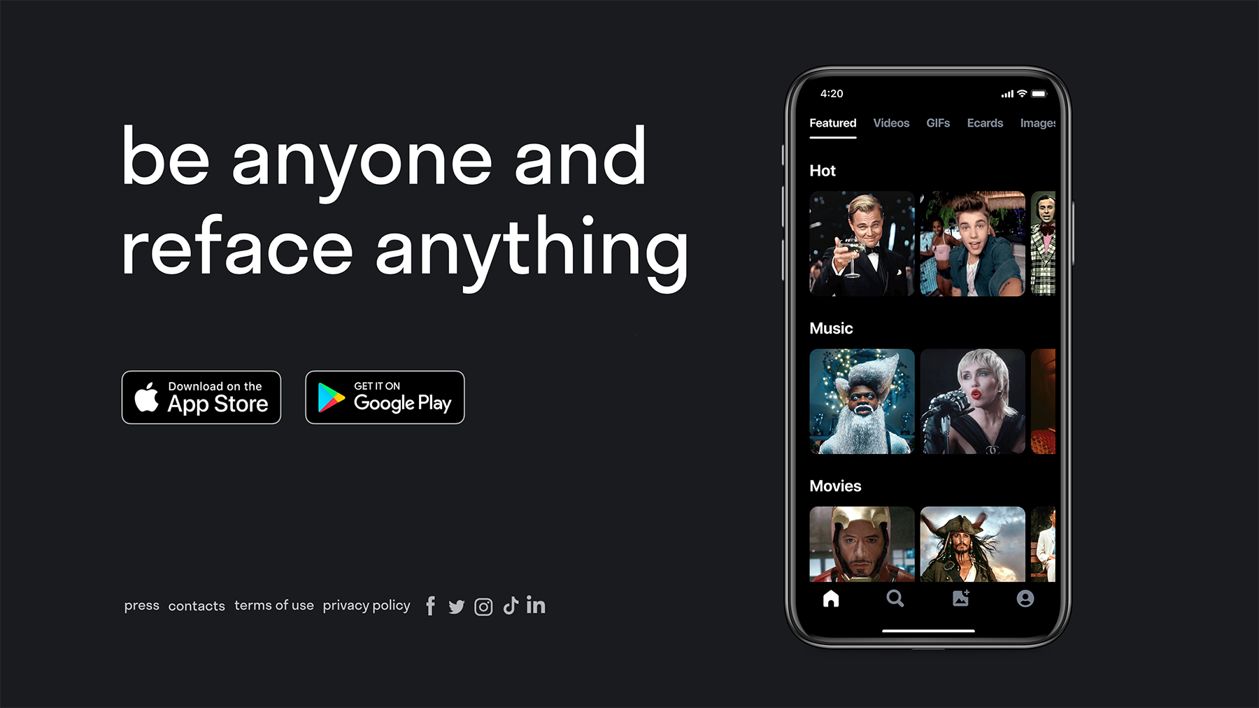 Reface – AI face swap videos