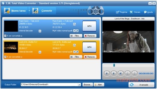 Total Video Converter interface on Mac showing conversion presets and format selection