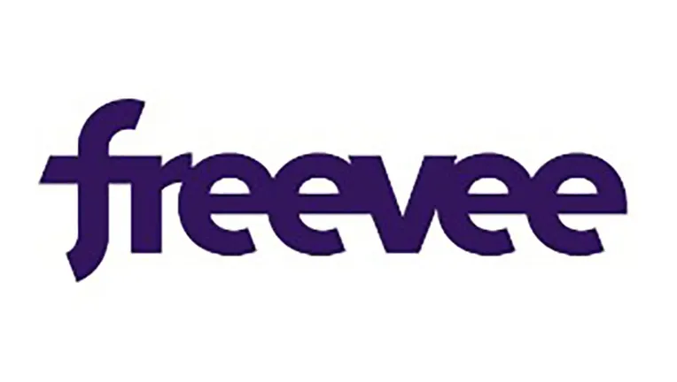 Amazon Freevee logo in black and white, indicating Amazon's ad-supported free movie streaming tier formerly known as IMDb TV.