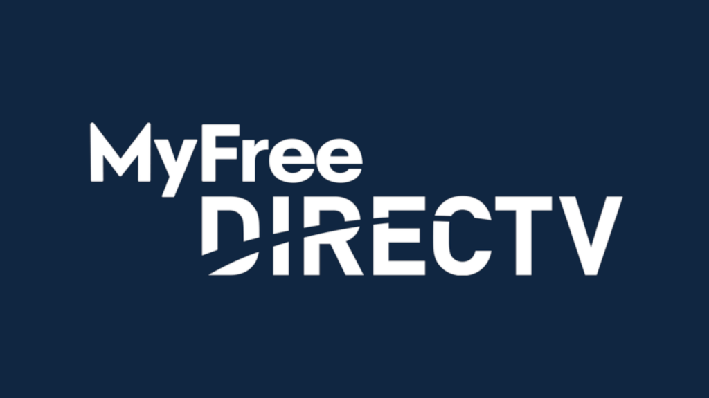 MyFree DirecTV logo with the iconic DirecTV brand mark, representing the satellite company's free ad-supported streaming service stocked with content different from its premium packages.