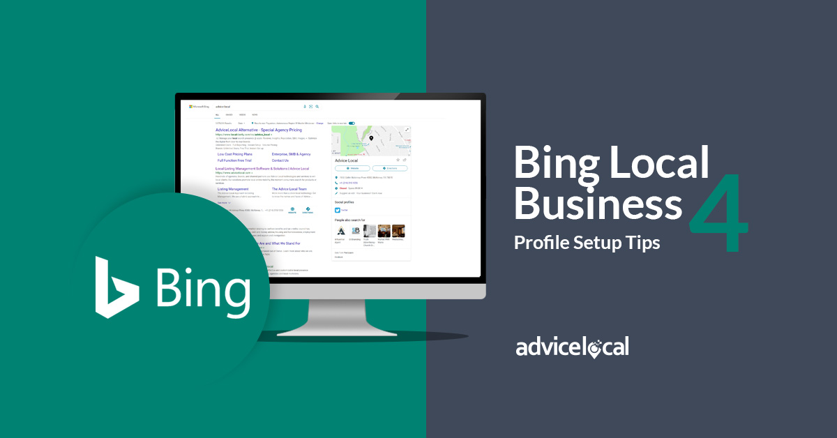 Four Bing Local Business Profile Setup Tips | Advice Local