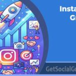 Graphic for Instagram Growth Tips with rocket and social icons.